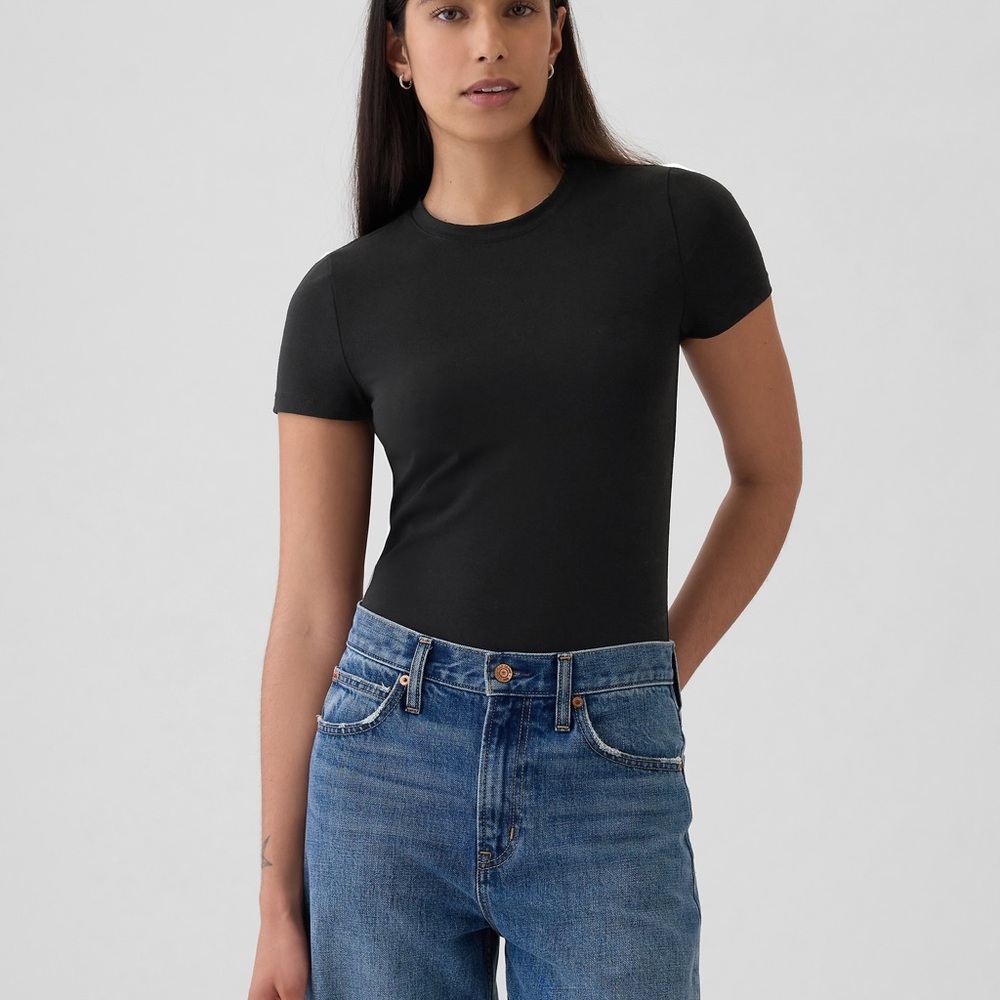 GAP Black crew neck t shirt Bodysuit Basic essential staple women’s size xxl
